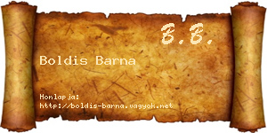 Boldis Barna névjegykártya