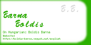 barna boldis business card